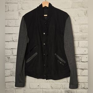 Jordan Black & Gray Wool Sleeve Varsity Bomber Jacket XL